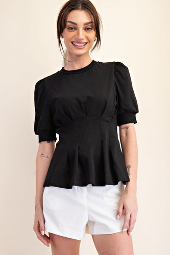 Pleated Peplum Top