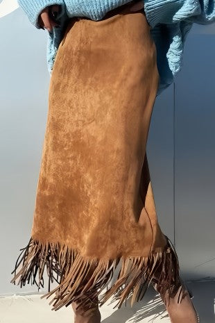 Desert Fringe Midi Skirt