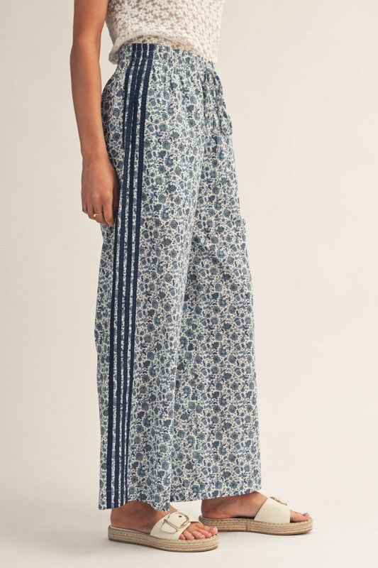 Indigo Stripe Wide Leg