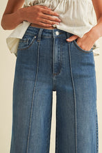 Wide-Leg Pin Tuck Denim