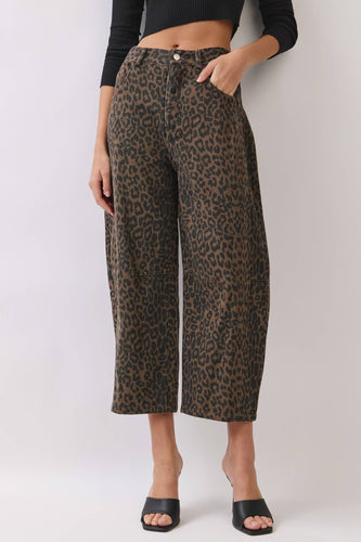 Leopard Barrel Pants