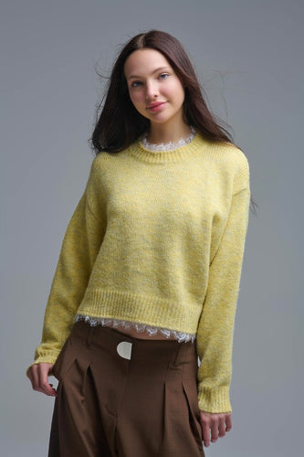 Sunny Lace-Trim Sweater