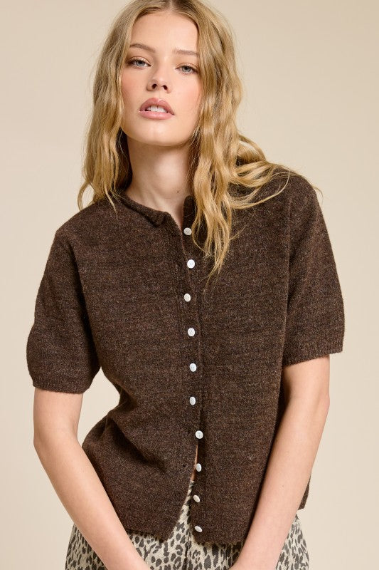 Cocoa Button Cardigan