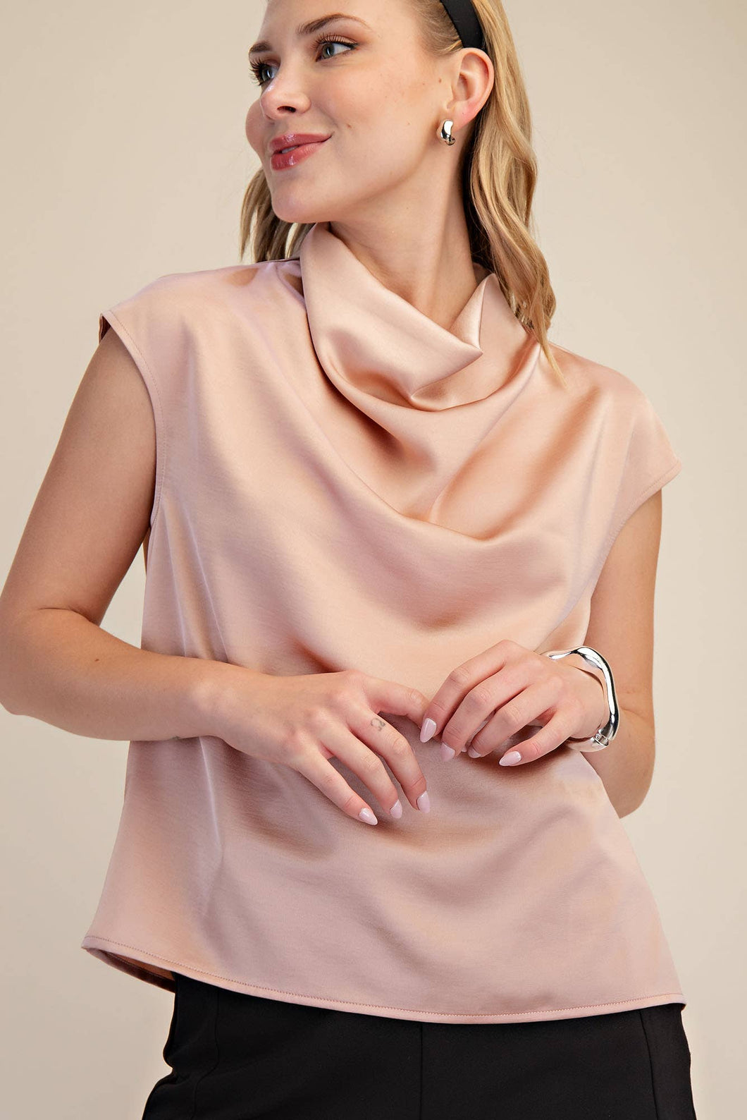 Cowl Neck Sleeveless Top