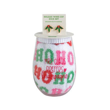 Holiday Trees Wine/Earrings/Socks Set
