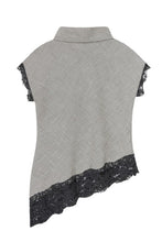 Houndstooth Lace Edge Top
