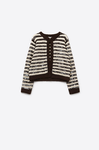 Striped Sequin Cardi