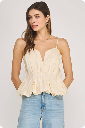 Tullip Shaped Neck Line Bubble Top