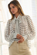 Striped Chiffon Blouse