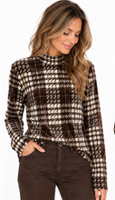 Cocoa Plaid Velvet Top