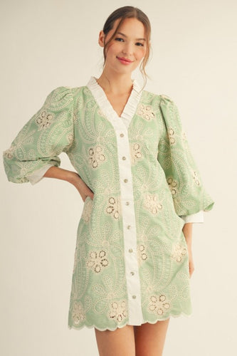 Sage Lace Dress