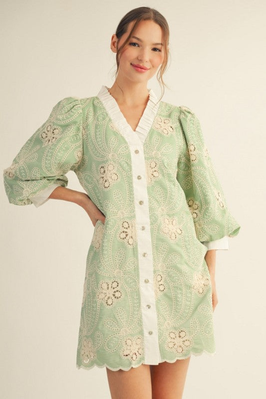 Sage Lace Dress