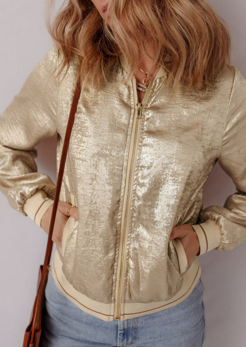 ブルゾン GOLDEN  Women Bomber Jackets GWP01952 P00161782696 Grey All-In: Women's Double Zip Bomber (Grey/Blue) | DSMNY E-SHOP