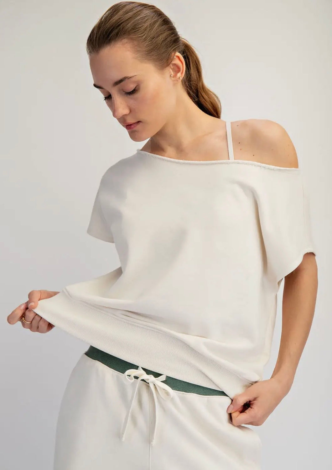 Cherry Off-Shoulder Top