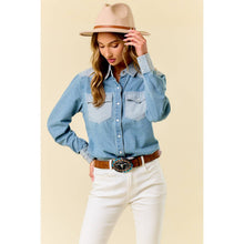 Two Tone Denim Top