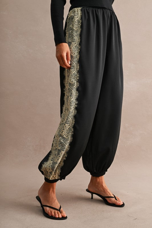 Satin Side Note Pants