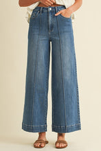 Wide-Leg Pin Tuck Denim