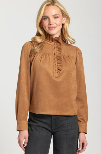 Savannah Faux Suede Blouse