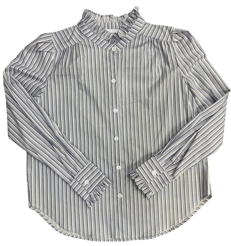 Blue Bar Stripe Blouse