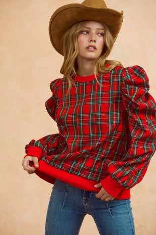 Cozy Cabin Plaid Sweatshirt
