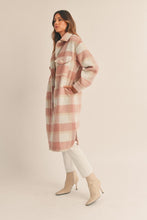 Blush Check Longline Coat