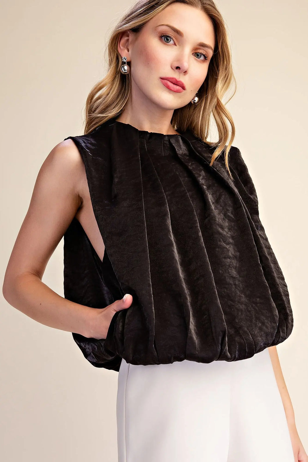 Gathered Glow Bubble Top