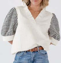 Geo Ruffle Top