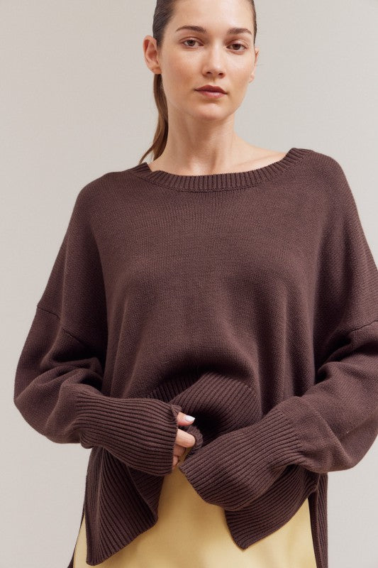 Classic Ribbed Hem Sweater(More Colors)