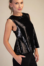 Electric Noir Sequin Top