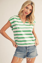 Shimmer Stripe Knit Top