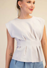 Sculpted Pleat Peplum Top