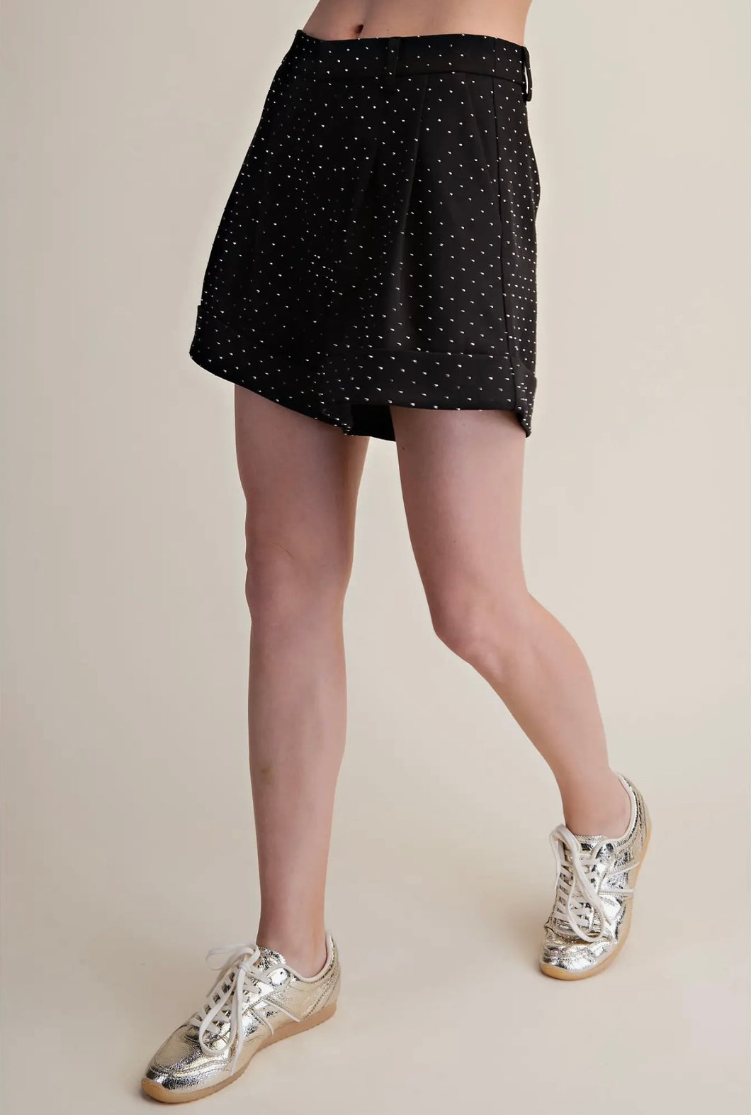 Midnight Spark Pleated Shorts
