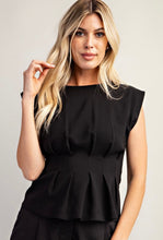 Sculpted Pleat Peplum Top
