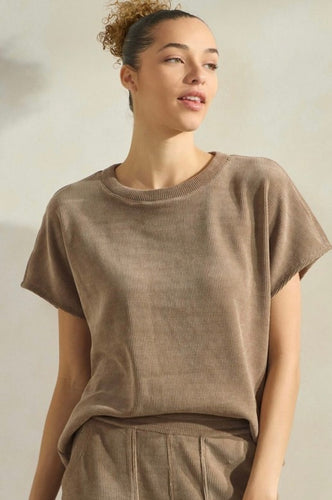 Corduroy Short Sleeve Top