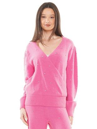 Criss Cross Embellished Knit Top (More Colors)