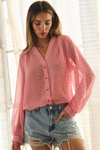 Hot Pink Striped Blouse