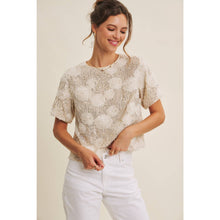 3-D Sequin Floral Top
