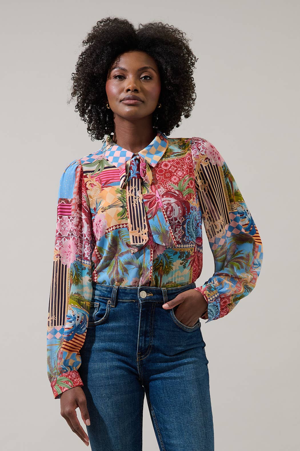 Melani Tropical Blouse