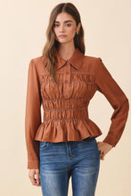 Collared Smocked Blouse