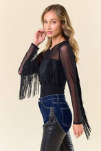 Fringe Mesh Top