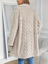 Chevron Textured Fleece Coat