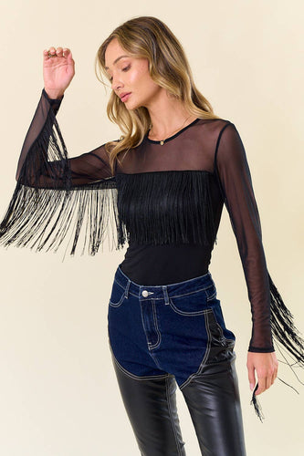 Fringe Mesh Top