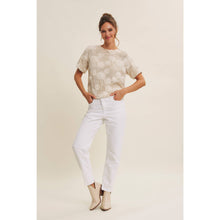 3-D Sequin Floral Top