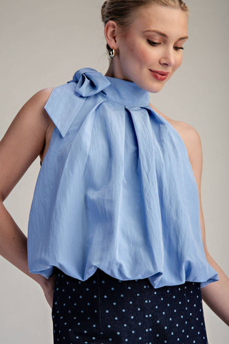 High Neck Tie Top (More Colors)